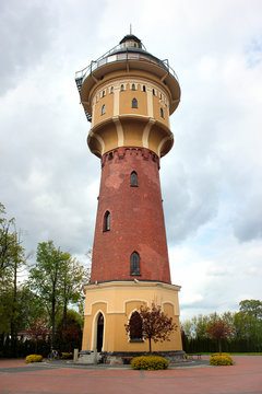 Historical water tower in Goldap, Warmian-Masurian Voivodeship, Poland.