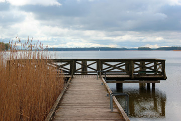 Fototapeta na wymiar Lake Mamry near Wegorzewo, Warmian-Masurian Voivodeship, Poland. It is the second largest lake in Poland and a popular tourist destination.