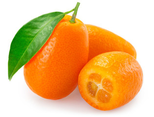 Fresh kumquat on white background