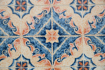 Portugese decorative tiles in the old house 