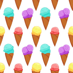 Colorful Ice cream seamless pattern