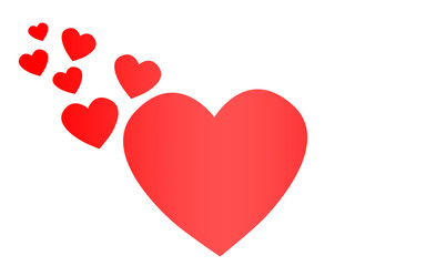 Red heart icon love symbol set