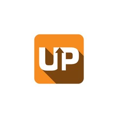 Up Letters with Arrow Word Text Logo