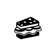 Sandwich with Cheese and Sausage Flat Vector Icon