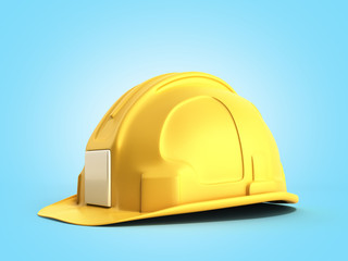 Hard hat background Construction tools 3d render on blue gradient