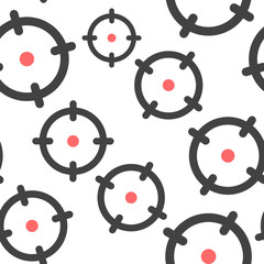 Fototapeta premium Vector icon of the target seamless pattern on a white background.