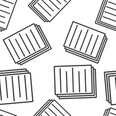 Vector business icon. Document seamless pattern on a white background.