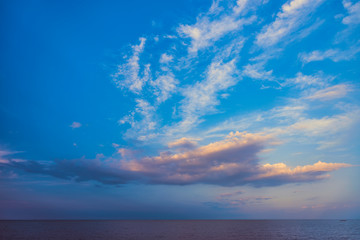 blue sky and white clouds.