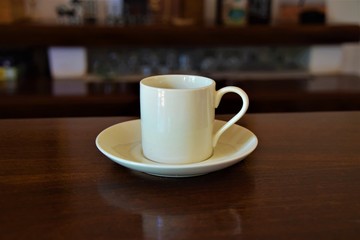 Espresso coffee cup on bar indoor