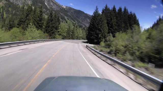 First Person Driving Hyperlapse on Rural Mountain Highway