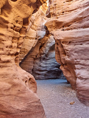 Israel. The surroundings of Eilat. The time speckled maze of the Red Canyon