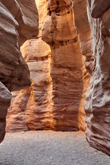 Israel. Bas-reliefs and sculptures of the Red Canyon in the vicinity of Eilat