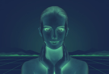 Beautiful face of young and healthy girl.