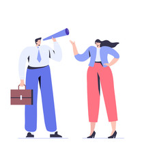 Business people in suits. Business team. Males and females vector flat characters isolated on white.