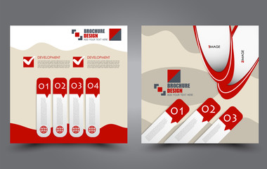 Square flyer design. A cover for brochure.  Website or advertisement banner template. Vector illustration.