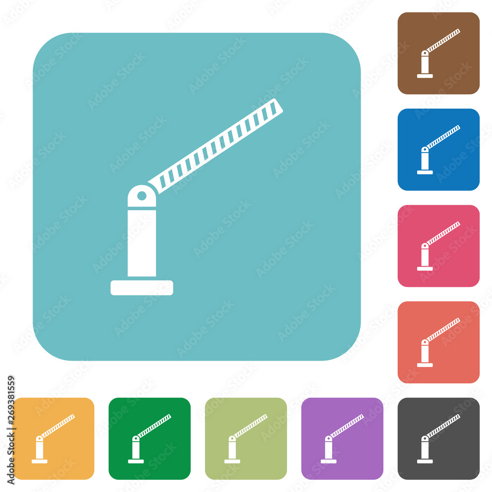 Sticker opened barrier rounded square flat icons