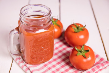 fresh tomatoes and tomato juice