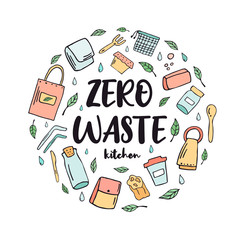 Zero Waste kitchen concept. Abstract design