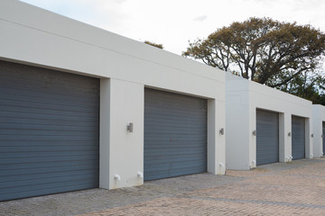 Fototapeta na wymiar row of double garages
