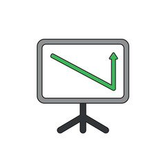 Vector icon concept of sales chart arrow down and up.