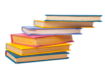 pile of books isolated on white background