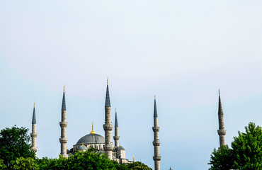 Sultan ahmet mosque and minarets with dome
