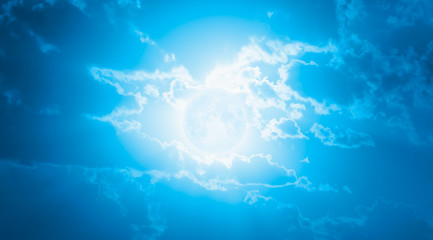 Night sky with moon in the clouds 