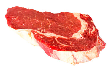 Obraz premium Raw beef steak isolated on white