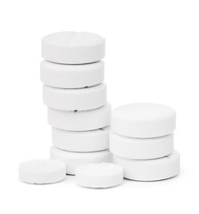 Medical pill tablet isolated on white