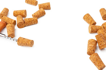 Wine corks isolated on white background
