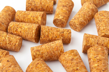 Wine corks isolated on white background