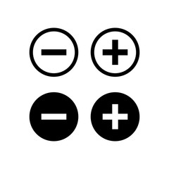 Plus and minus symbol icon vector