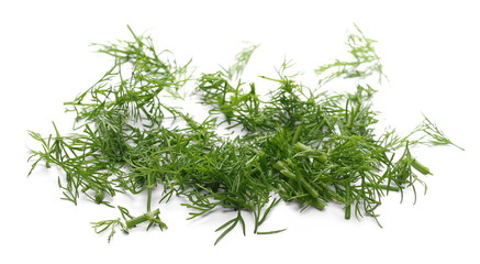 Fresh green dill isolated on white background