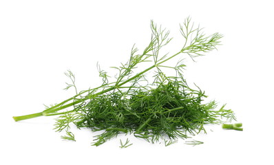 Fresh green dill isolated on white background