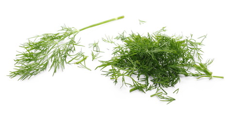 Fresh green dill isolated on white background