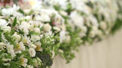 Wedding Decor.The Design of the Wedding Decorations. Flowers on the table