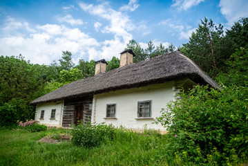Beautiful scenery of the traditional ukrainian country village