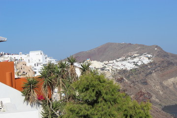 view of a village in santorini greece