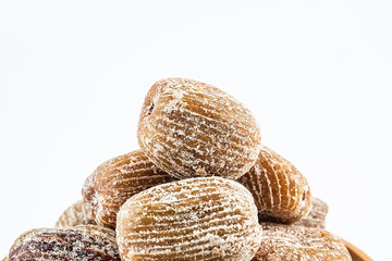 a dish of soup ingredients on a white background