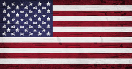 American cannabis stars and strips flag