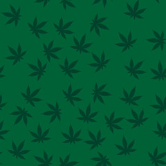 Seamless texture with hemp leaves