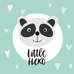 Cute panda and text baby card