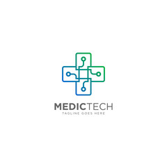 Obraz premium Medical Technology Logo Design Vector