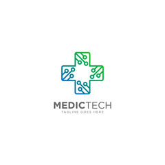 Medical Technology Logo Design Vector