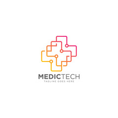 Obraz premium Medical Technology Logo Design Vector