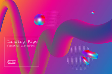 Obraz premium Memphis abstract colorful background design with Fluid gradient shapes composition illustration vector