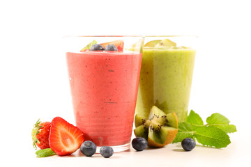fruit juice, smoothie isolated on white background