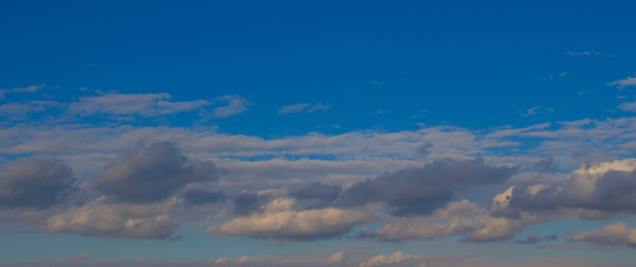 Beautiful photo of clouds in the blue sky, A flock of little clouds