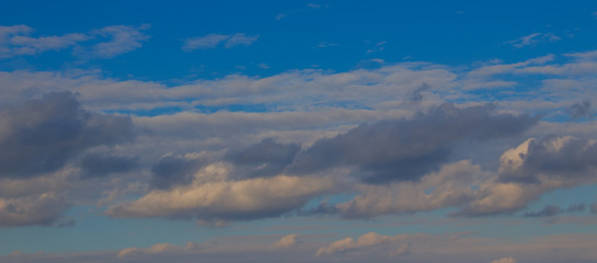 Beautiful photo of clouds in the blue sky, A flock of little clouds