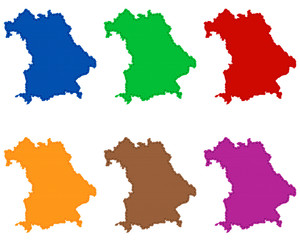 Karten von Bayern auf feinem Gewebe